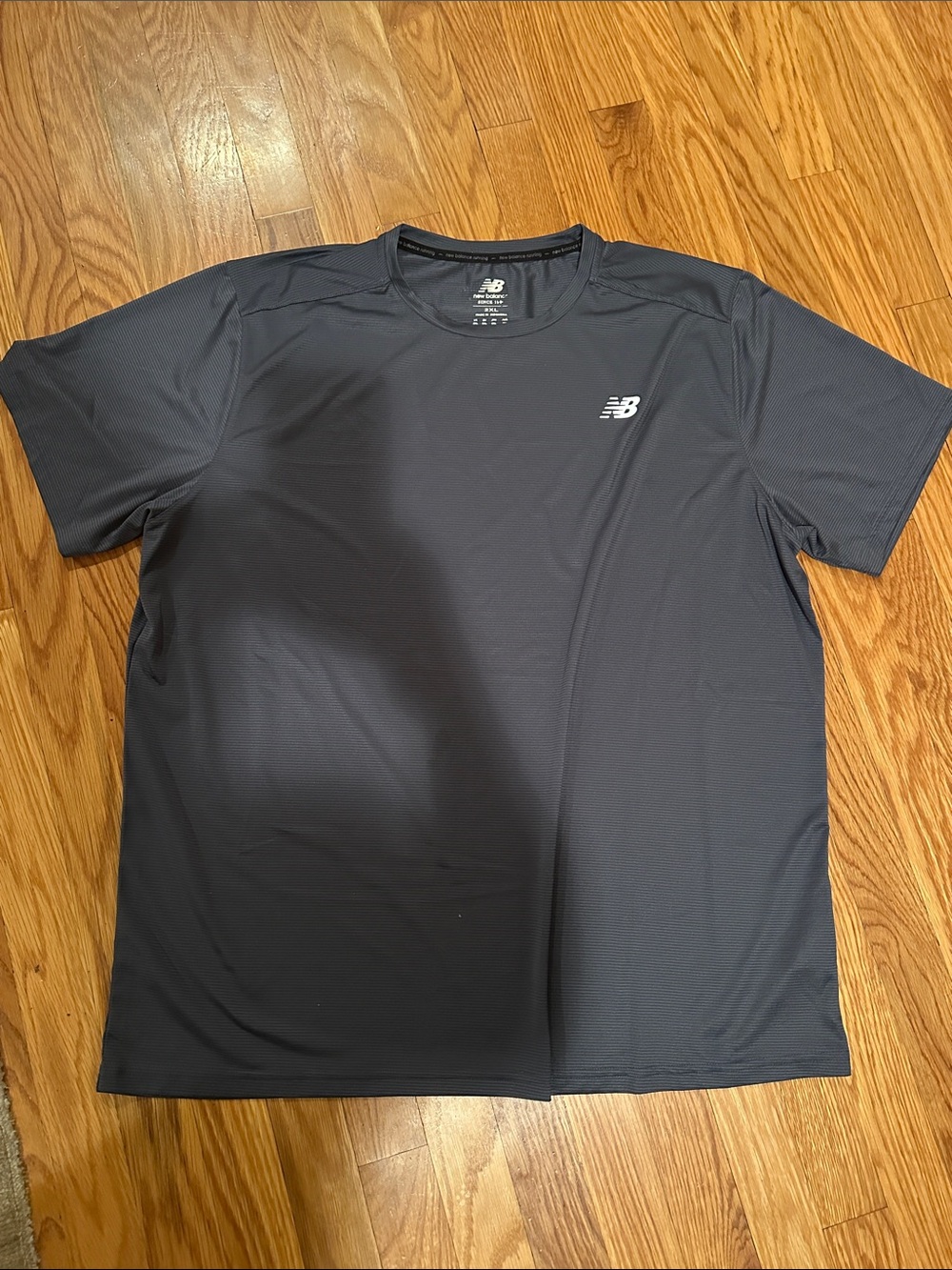 New Balance Men’s Short-Sleeve Athletic Tee — Charcoal Gray